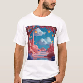 ピンクのエイリアンワールド Tシャツ