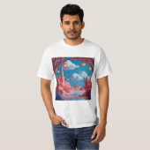 ピンクのエイリアンワールド Tシャツ (正面フル)