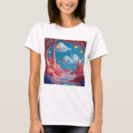 ピンクのエイリアンワールド Tシャツ