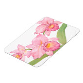 ピンクのエキゾチックな水色の花 マグネット (左側)