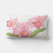 ピンクのエキゾチックな水色の花 ランバークッション (裏面)