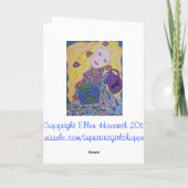 ピンクのエキゾチックな花の植物の挨拶状 カード (裏面)