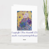 ピンクのエキゾチックな花の植物の挨拶状 カード (裏面)