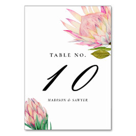 ピンクのエキゾチックな花の結婚 テーブルナンバー