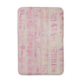 ピンクのエジプトの象形文字 バスマット (正面縦)