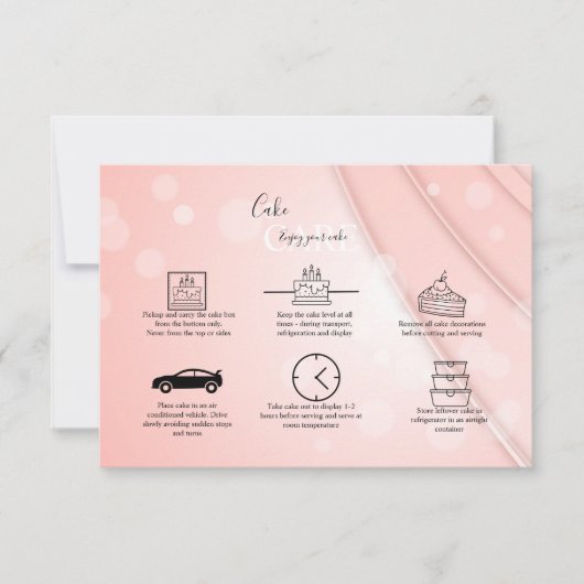 ピンクのエステティック気にケーキ サンキューカード (正面)