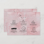 ピンクのエステティック気にケーキ サンキューカード (正面/裏面)