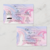 ピンクのエステティック気にケーキ 名刺 (正面/裏面)