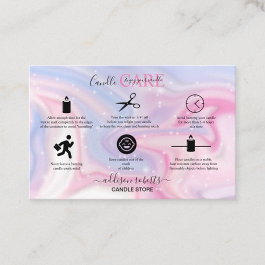 ピンクのエステティック気にロンドルスクエア名刺 名刺 (正面)