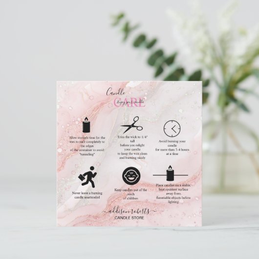 ピンクのエステティック気にロンドル サンキューカード (スタンド正面)