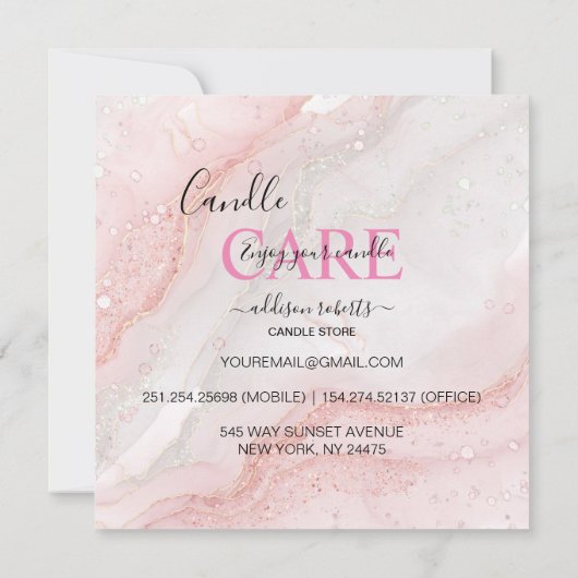 ピンクのエステティック気にロンドル サンキューカード (裏面)