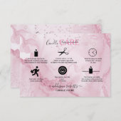 ピンクのエステティック気にロンドル サンキューカード (正面/裏面)