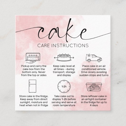 ピンクのエステ気にティックケーキカーエレガントドの水色 スクエア名刺 (正面)