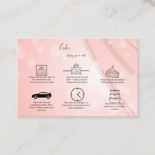 ピンクのエステ気にティックケーキスクエア名刺 名刺 (正面)