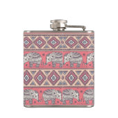 ピンクのエスニック象柄 フラスク (裏面)