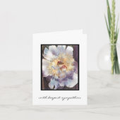 ピンクのエッジとダブルホワイト牡丹お見舞いカード カード (正面)