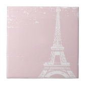 ピンクのエッフェルタワーセラミックタイル タイル (正面)
