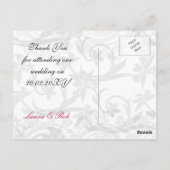 ピンクのエッフェルタワーフランスのありがとう ポストカード (裏面)