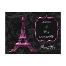 ピンクのエッフェルタワーフランスのありがとう