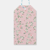 ピンクのエッフェルタワーBow赤ちゃんシャワーありがとう ギフトタグ (裏面)