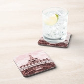 ピンクのエッフェル塔、パリのコルクのコースター コースター (右側)