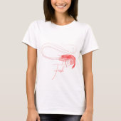 ピンクのエビ カスタムテキスト Tシャツ (正面)