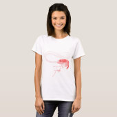 ピンクのエビ カスタムテキスト Tシャツ (正面フル)