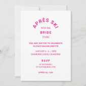 ピンクのエペールスキーと花嫁To Beバチェロレッテ 招待状 (正面)