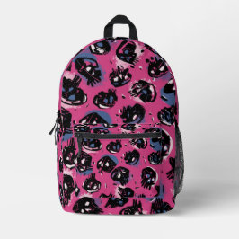 ピンクのエモスカルのアクセサリーバッグ財布バックパック プリントバックパック