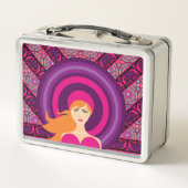 ピンクのエレガンスかわいい メタルランチボックス (裏面)