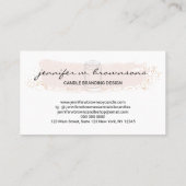 ピンクのエレガントでシンプルなソイキャンドル 名刺 (裏面)