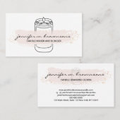 ピンクのエレガントでシンプルなソイキャンドル 名刺 (正面/裏面)