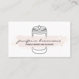 ピンクのエレガントでシンプルなソイキャンドル 名刺