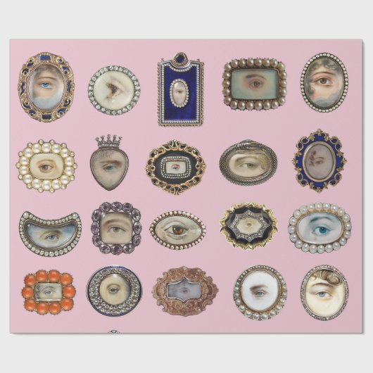 ピンクのエレガントでビクトリアンな恋人の目のgiftwrap ラッピングペーパー (フラット)