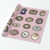 ピンクのエレガントでビクトリアンな恋人の目のgiftwrap ラッピングペーパー (アンロールド)
