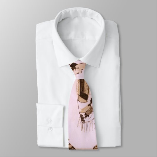 ピンクのエレガントなアールデコの女性 ネクタイ (タイ)
