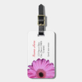 ピンクのエレガントなガーベラのデイジー ラゲッジタグ (正面縦)