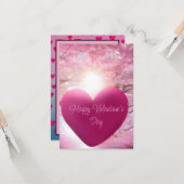 ピンクのエレガントなスクリプト | バレンタインデーのカード カード (正面/裏面インサイチュ)