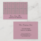 ピンクのエレガントなパターン 名刺 (正面/裏面)