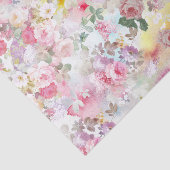 ピンクのエレガントな水彩画のバラの花模様 薄葉紙 (詳細)