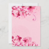 ピンクのエレガントな結婚式 – ロマンチックな時代の記憶 招待状 (裏面)