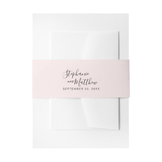 ピンクのエレガントな結婚式 招待状ベリーバンド (正面例)