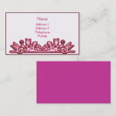 ピンクのエレガントなFlorish -プロフィールカード 名刺 (正面/裏面)