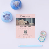 ピンクのエレガントビジネスのプロモシンプルート写真 チラシ (シングル)