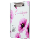 ピンクのエレガントフローラクリップボードのカスタマイズ クリップボード (左)