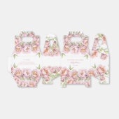 ピンクのエレガントフローラ赤ちゃんシャワーお菓子箱 フェイバーボックス (折り畳みなし)