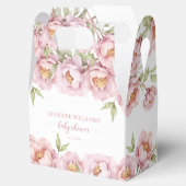 ピンクのエレガントフローラ赤ちゃんシャワーお菓子箱 フェイバーボックス (オープン)
