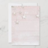 ピンクのエレガント冬のヴィンテージのクリスマスベビースシャワー 招待状 (裏面)