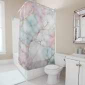 ピンクのエレガント大理石のテクスチャ シャワーカーテン (インサイチュ)