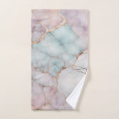 ピンクのエレガント大理石のテクスチャ バスタオルセット (ハンドタオル)